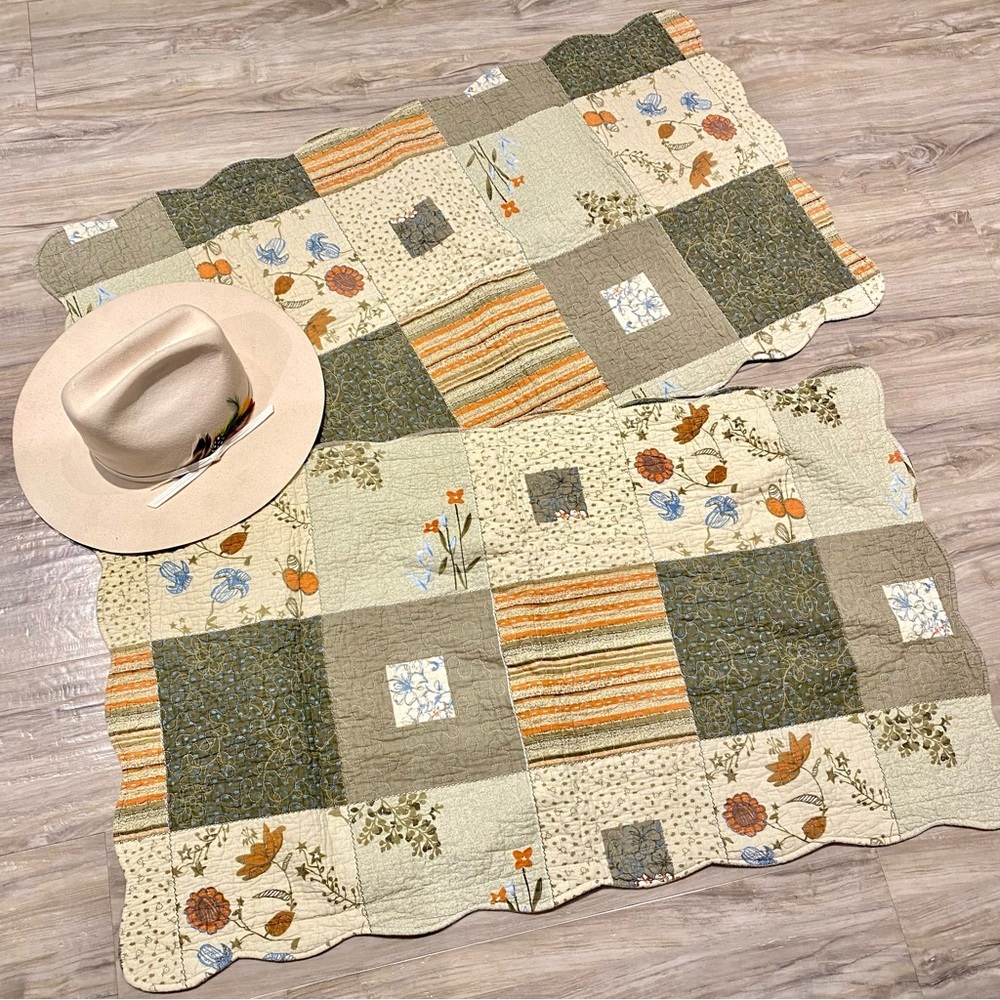 Quilted Patchwork vibe print large pillow covers for modern farmhouse decor